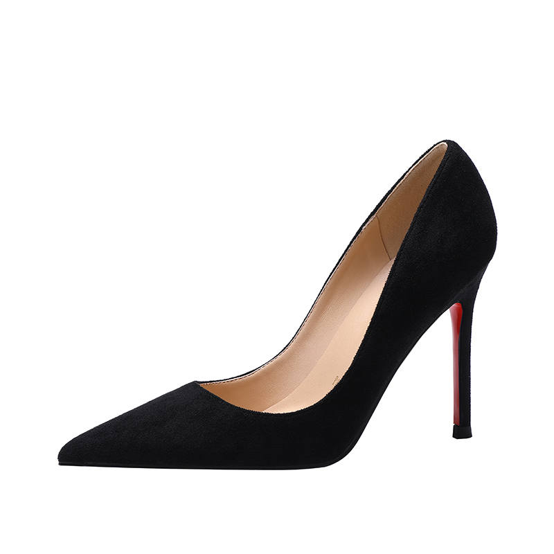 RoseDoris Suede Slim Heel High Heels Women's Black