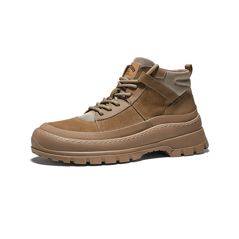 Hautton Jeans Cow Leather Short Combat Boots Men's