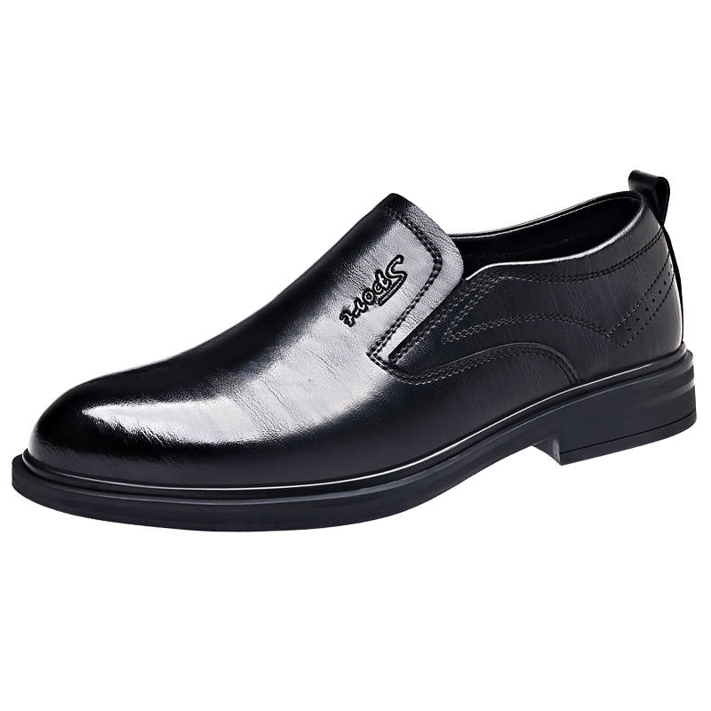 PINYI Cow Split Leather Casual Shoes Men's Black