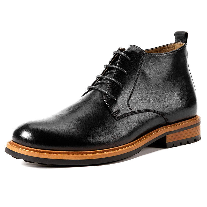 Devanro Devanro Top Grain Cow Leather Short Combat Boots Men's