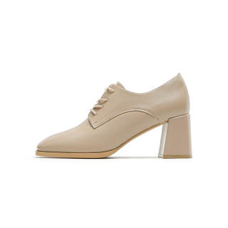 HARSON Sheepskin Chunky Heel High Heels 6.5cm Women's
