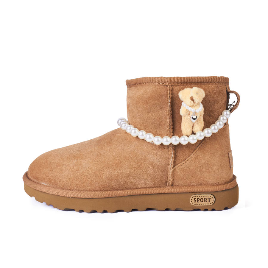 UGG Honey Peach Frozen Milk Ido Sheepskin Thermal Abrasion Resistant Slip Resistant Short Snow Boots Women's Caramel
