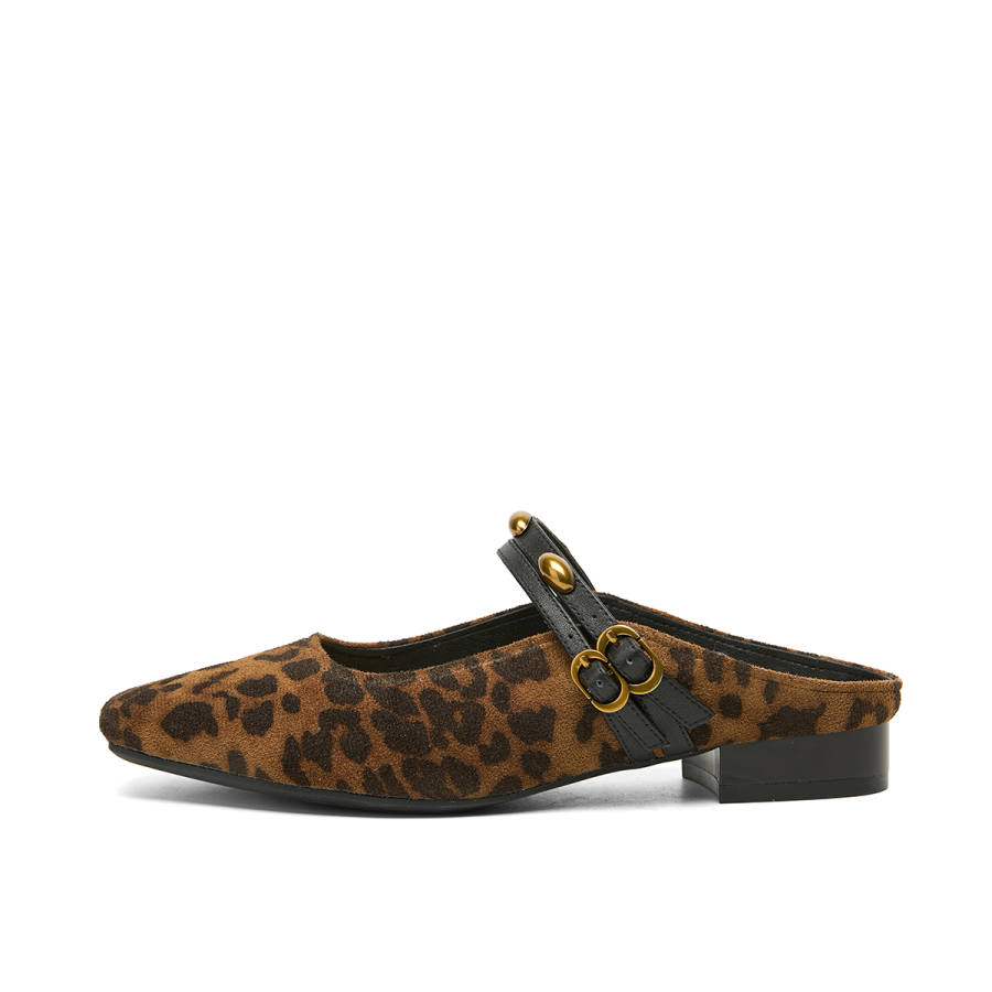 PT'SON Abrasion Resistant Abrasion Resistant Closed Toe Slippers Women's Leopard Print