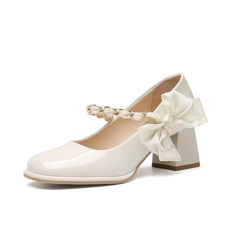 TAOLEI Patent Leather Chunky Heel Mary Jane Shoes Women's