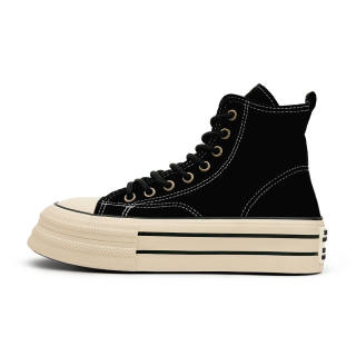 VASIBAEN Coverage Cushioning Coverage Cushioning High top Canvas Shoes Unisex Black