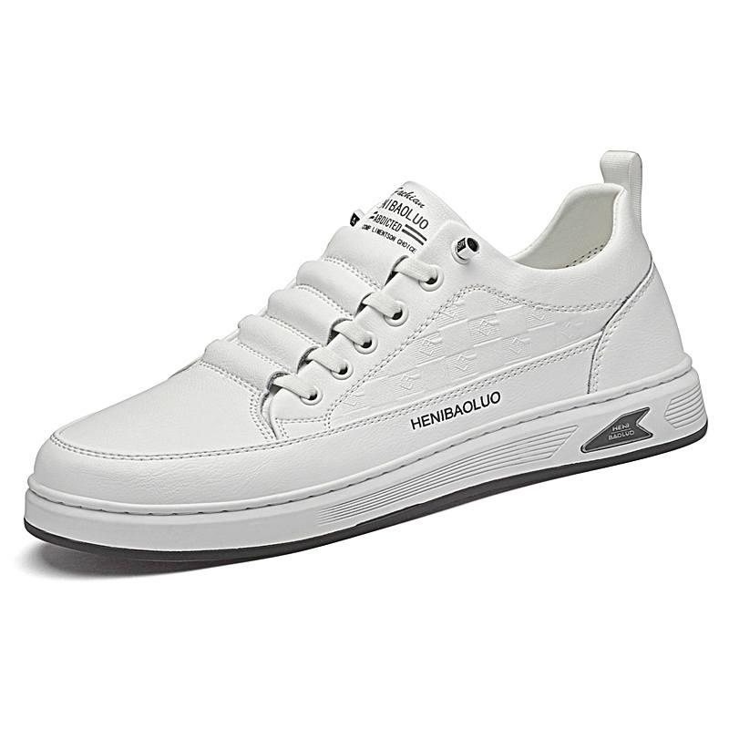 HENIBAOLUO Cow Leather Breathable Low top Skateboard Shoes Men's