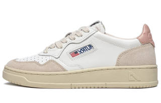 AUTRY Medalist Leather Low White Pink Women's