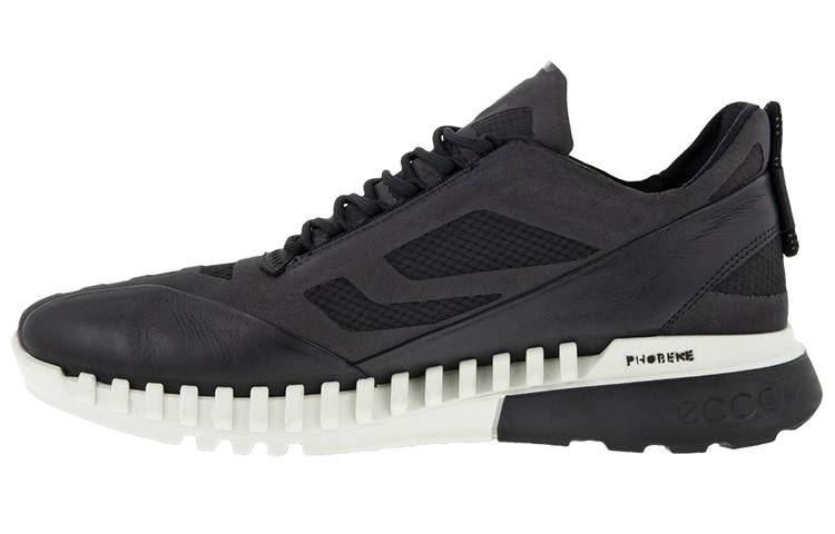 Ecco Zipfle Leather Low top Sports Casual Shoes Men's Black