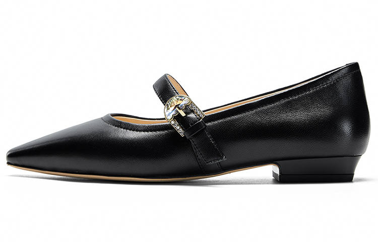 NINE WEST Sheepskin Flat Mary Jane Shoes 1.8cm Women's