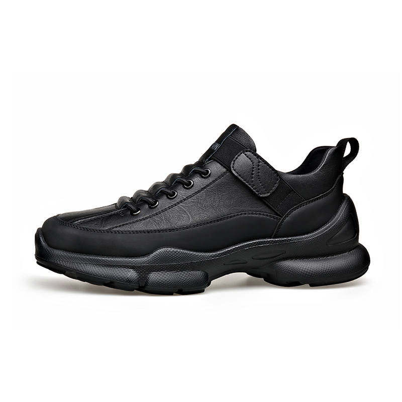 PT'SON Cow Leather Low top Casual Shoes Men's Black