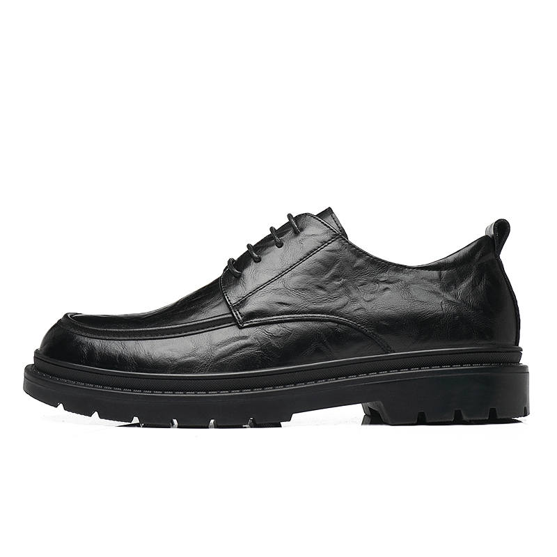 Shanpijiang Cow Split Leather Casual Shoes Men's Black