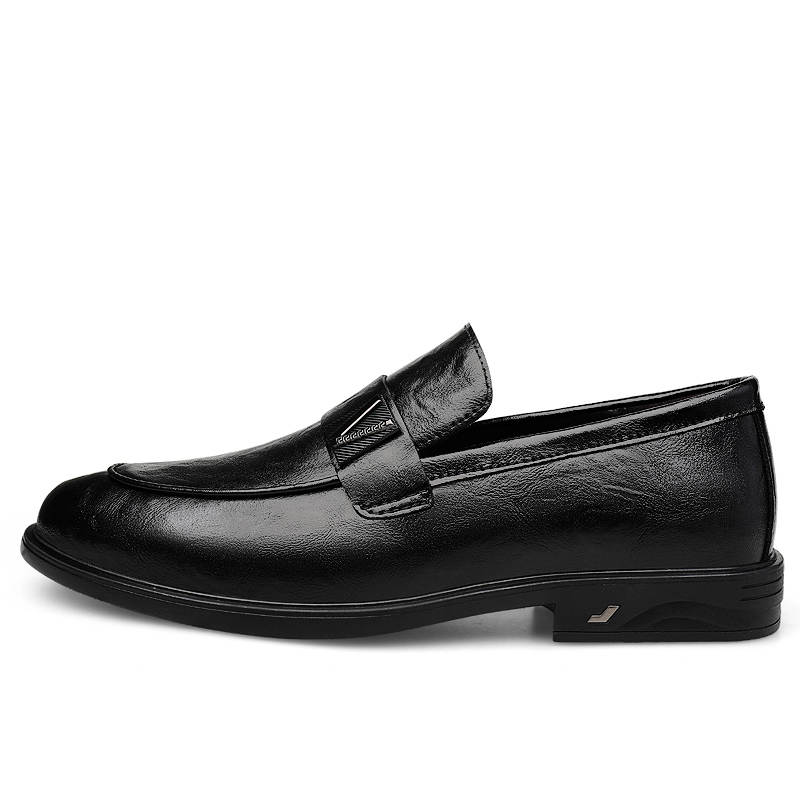 GONGNIULEITING Cow Split Leather Men's Casual Shoes Men's Black