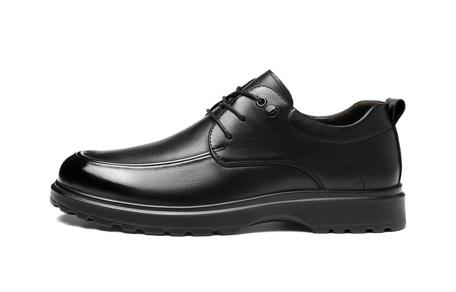 HLA Top Grain Cow Leather Casual Leather Shoes Men's Black