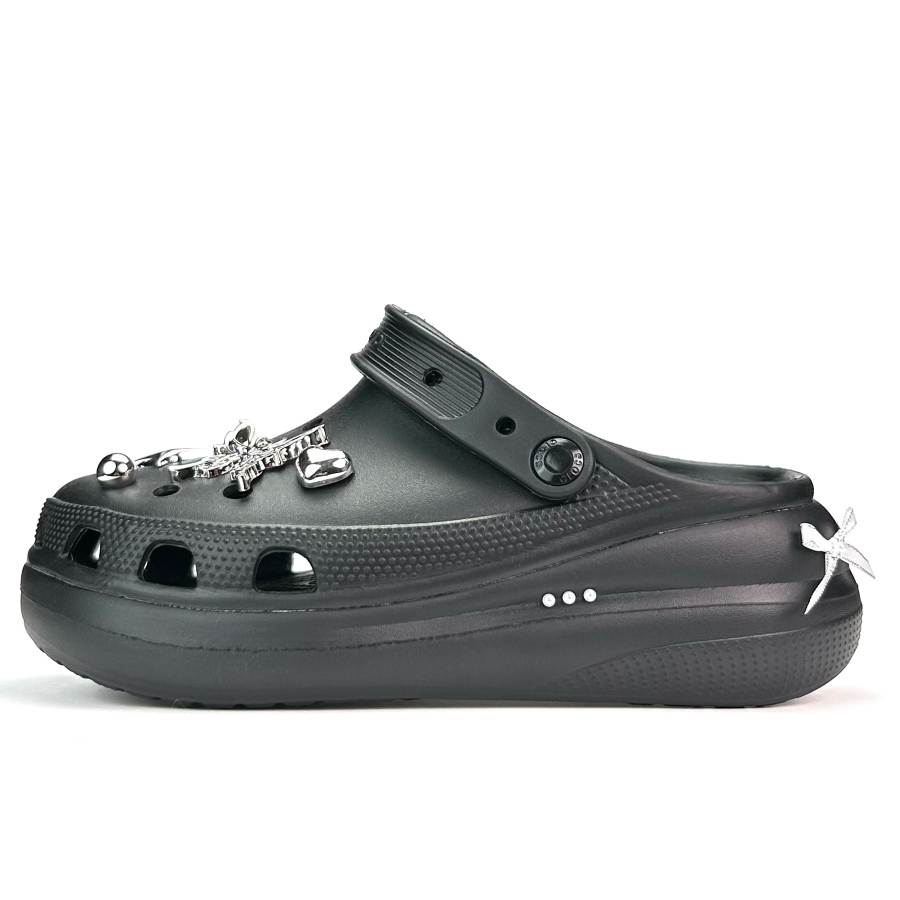 Crocs Crocs Classic Clog Silver Butterfly EVA Clogs Unisex Black