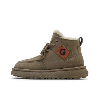 CUCS Cow Suede Thermal Slip Resistant Thermal Slip Resistant Comfortable Fleece Lined Versatile Short Snow Boots Men's