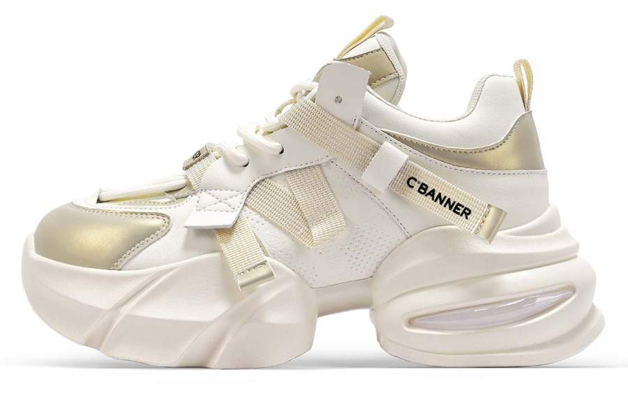 C°BANNER Fabric Low top Chunky Sneakers Women's Gold