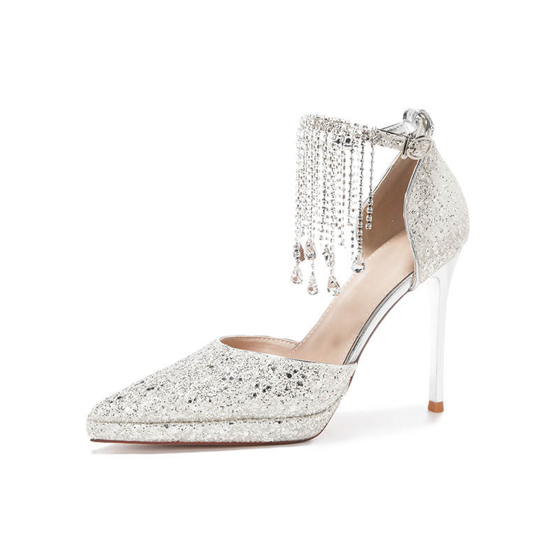 Zubumei Leather Slim Heel High Heels Women's