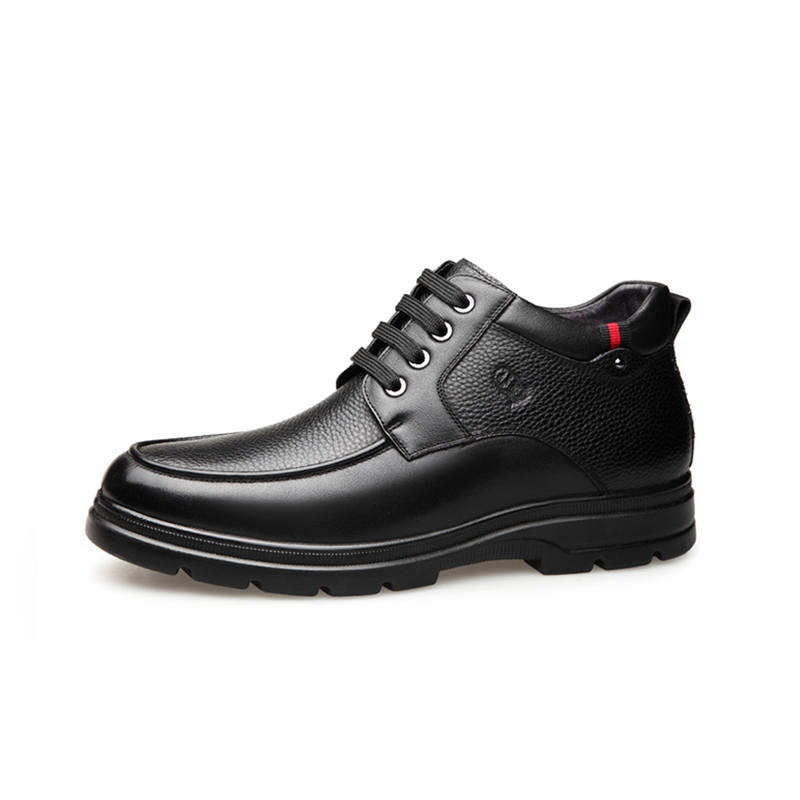 LAORENTOU Casual Leather Shoes Men's Mid Top Black/Brown