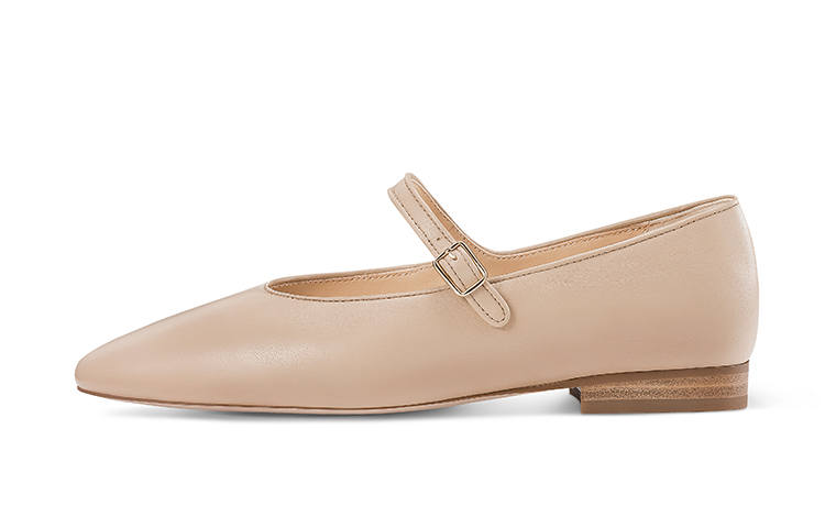 7or9 Maltose Sheepskin Chunky Heel Mary Jane Unlined Shoes Women's Ballet Pink