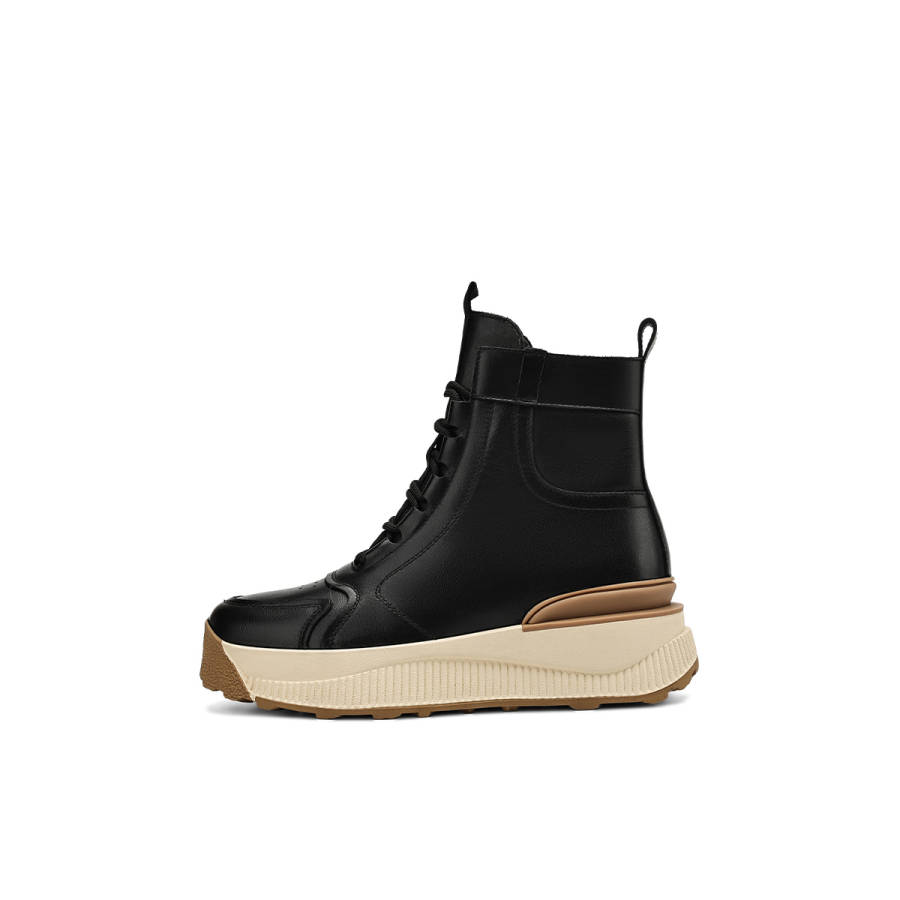BOERDIQI Top Grain Cow Leather Thermal Height Increasing Thermal Height Increasing Short Ankle Boots Women's