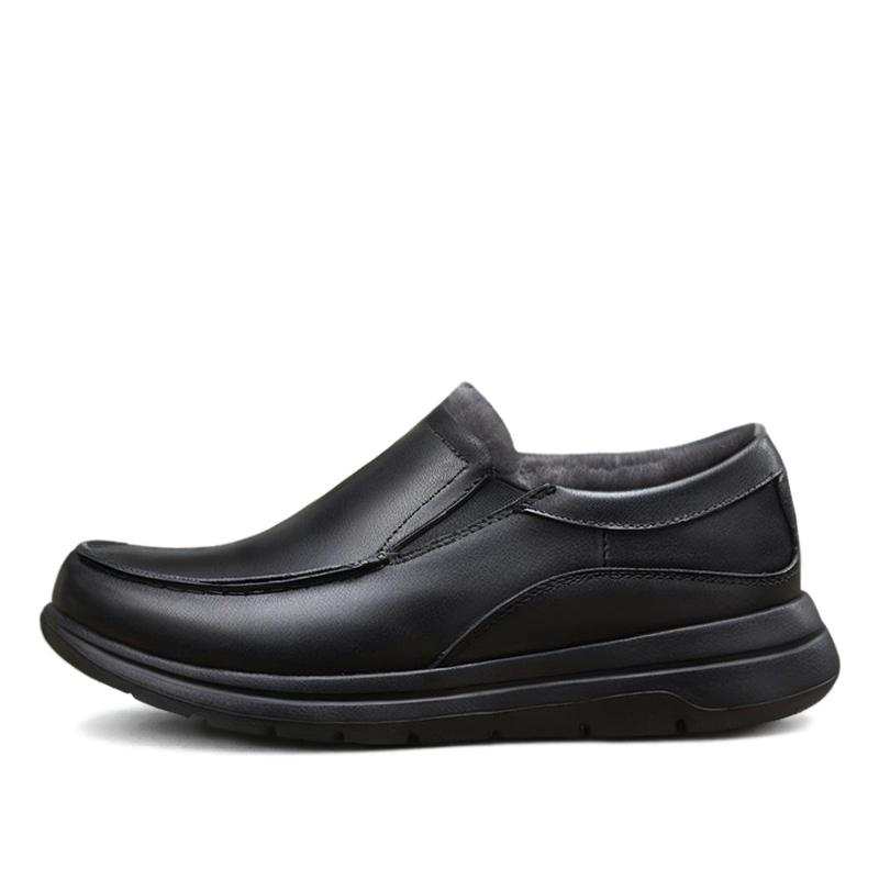 Devanro Devanro Casual Leather Shoes Men's Low Top Black