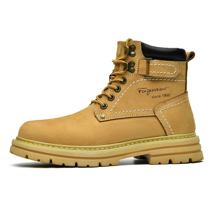 Rich birds Microfiber Leather Short Mid Calf Combat Boots Men's Yellow