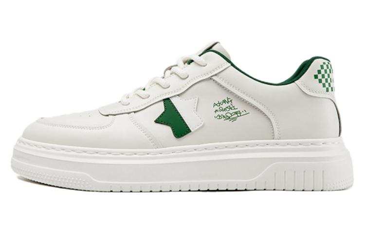AOKANG Synthetic Leather Slip Resistant Low top Skateboard Shoes Men's White Green