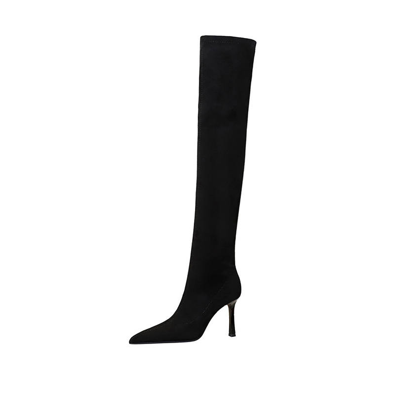 BIGTREE BIGTREE Suede Over the knee Boots 9.5cm Women's Black