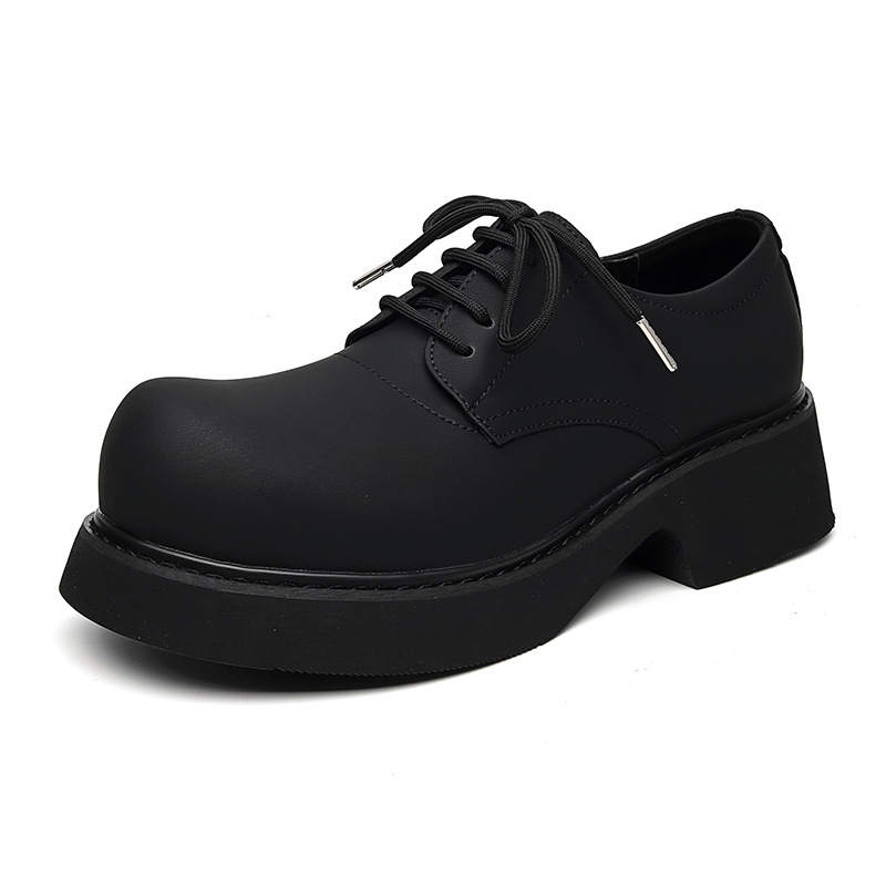 V05 Casual Leather Shoes Men's Low Top Black