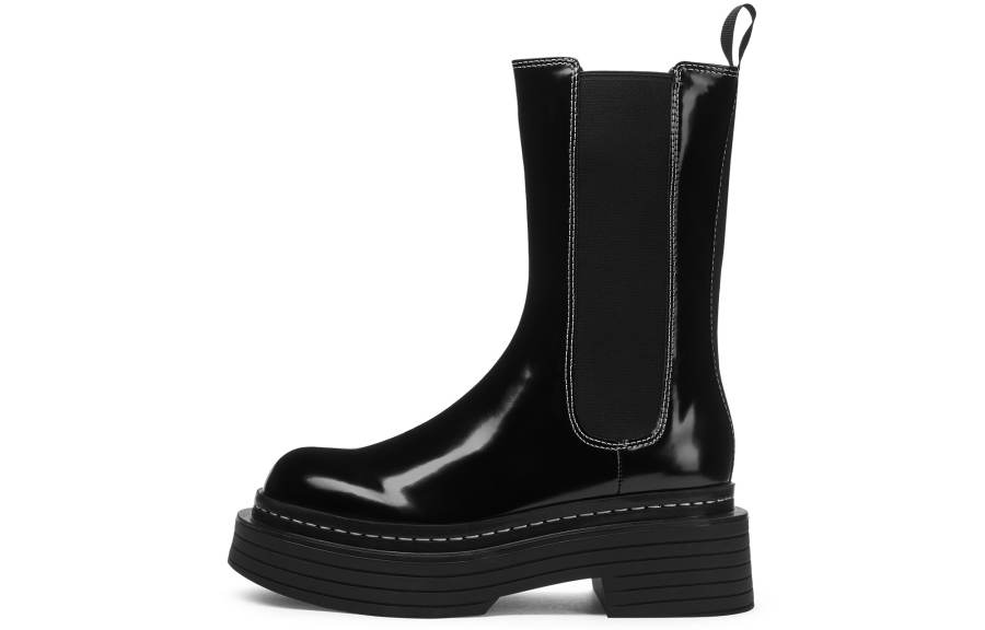 CHARLES&KEITH Small Ck PU Synthetic Leather 22cm Chelsea Boots 6.5cm Women's