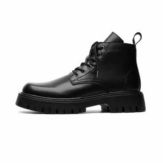 CHILANG Microfiber Leather Combat Boots Men's Black