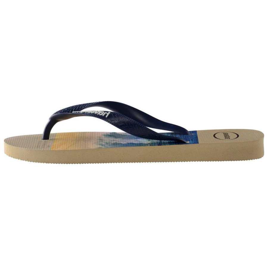 Havaianas Quick Dry Flip Flops Outerwear Breathable Shoes Men's Blue Beige