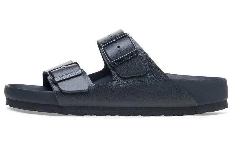Birkenstock Arizona Leather Slide Slippers Unisex Black Regular