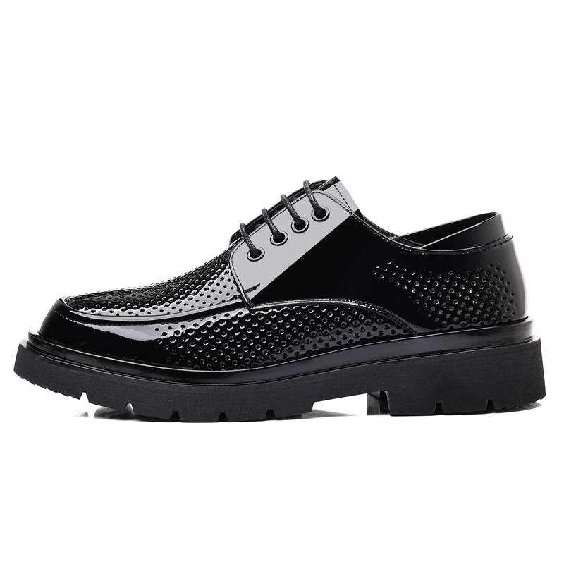 POPULAR ROUSE PR Cow Split Leather Casual Shoes Men's Black