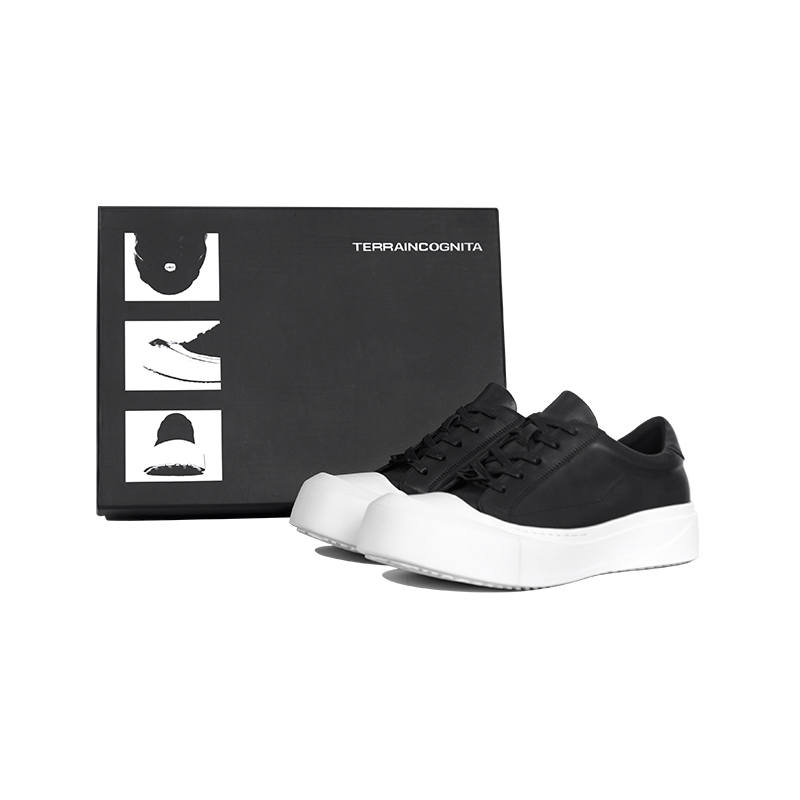 TERRA INCOGNITA Top Grain Cow Leather Low top Skateboard Shoes Unisex Arc Moon Box