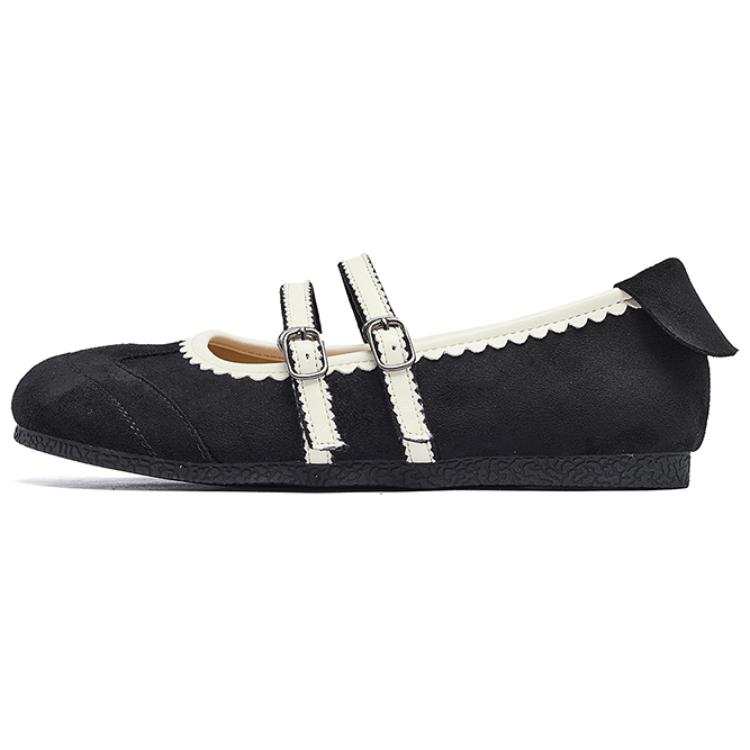 AGSDON Mary Jane Shoes Women's Black/Apricot/Coffee