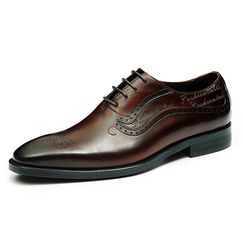 ASTON M.JAZZ Dress Shoes Men's Low Top Black/Coffee