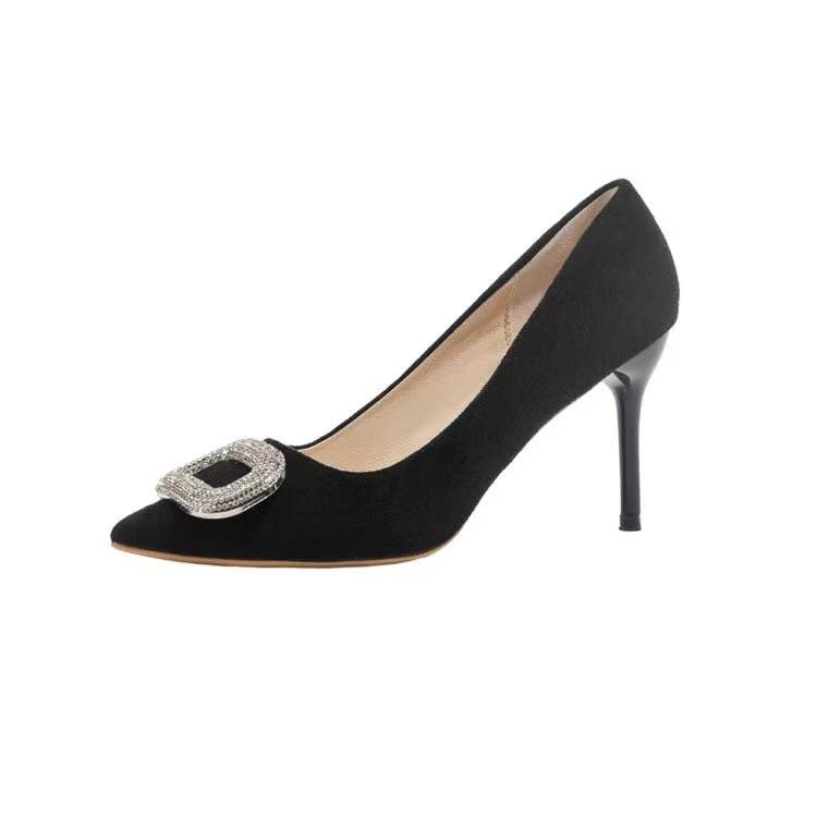 Xingdiman Pu Slim Heel High Heels 8cm Women's Black