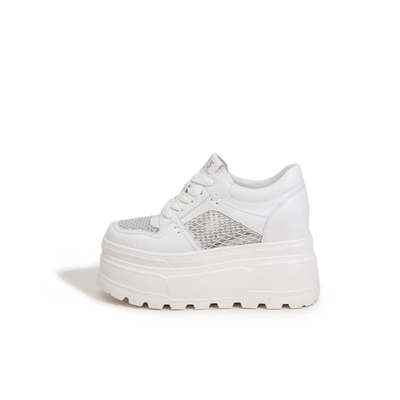 MILANLIANGE Abrasion Resistant Lightweight Height Increasing Low top Casual Shoes Women's