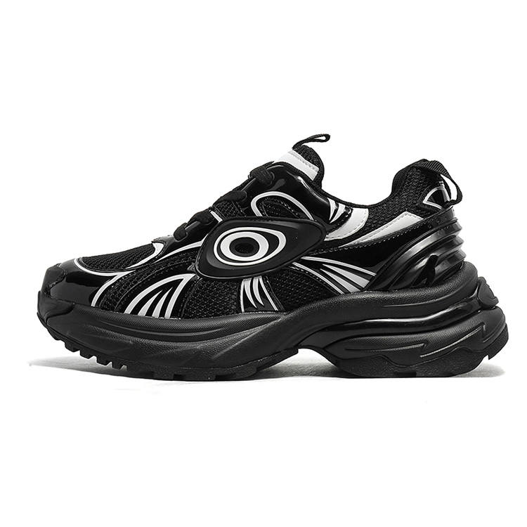 NICESS Moisture Wicking And Breathable Low top Chunky Sneakers Unisex Black