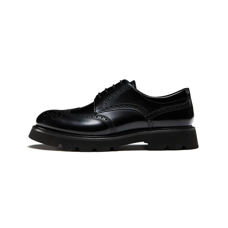 TRUFFAUT Height Increasing Ornate Derby Shoes Top Grain Cow Leather Casual Shoes Men's Black
