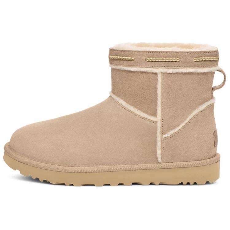UGG UGG Cow Split Leather Short Snow Boots Unisex Sand Dune