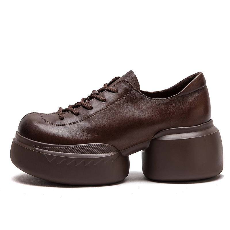 YAOQIA Top Grain Cow Leather Casual Shoes 6CM Women's