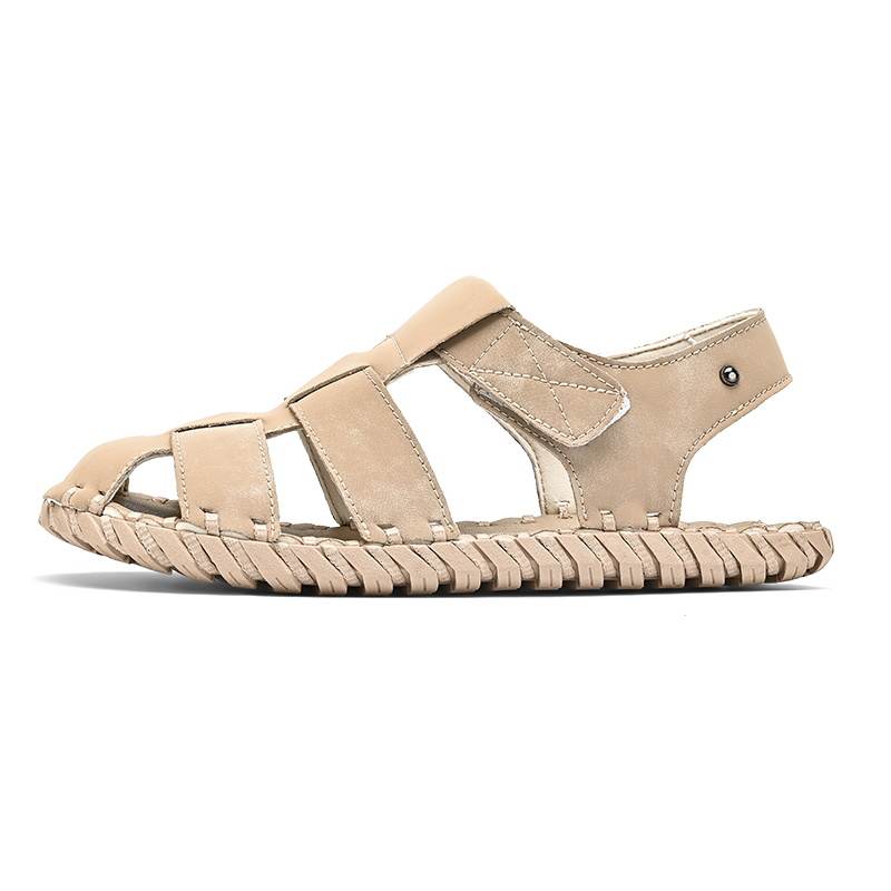 GONGNIUMEILI Beach Sandals Men's Milk Tea/Light Gray/Wheat