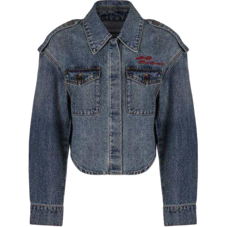 Self-portrait Embellished Denim Shirt