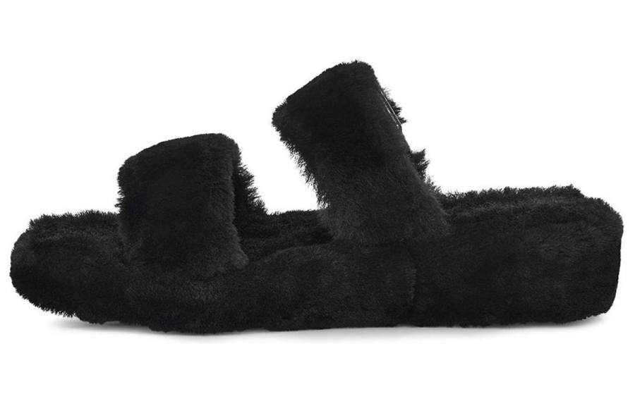 UGG UGG Fuzz Yeah Black Sandals Women's