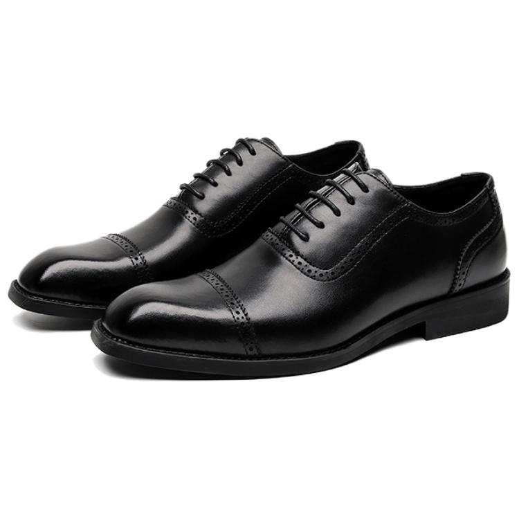 WEISHIBANGWEI Microfiber Leather Dress Shoes Men's Black
