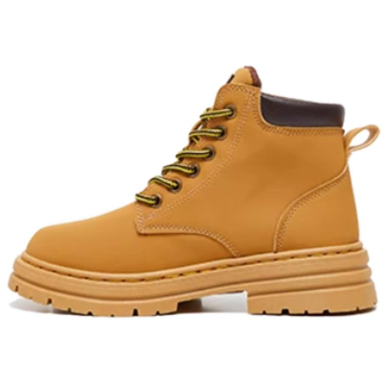 SANFU PU Short Combat Boots Women's Yellow