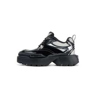 OGR Square Toe Derby 2.0 Cow Leather Low top Casual Shoes Unisex Cyber Black White Silver