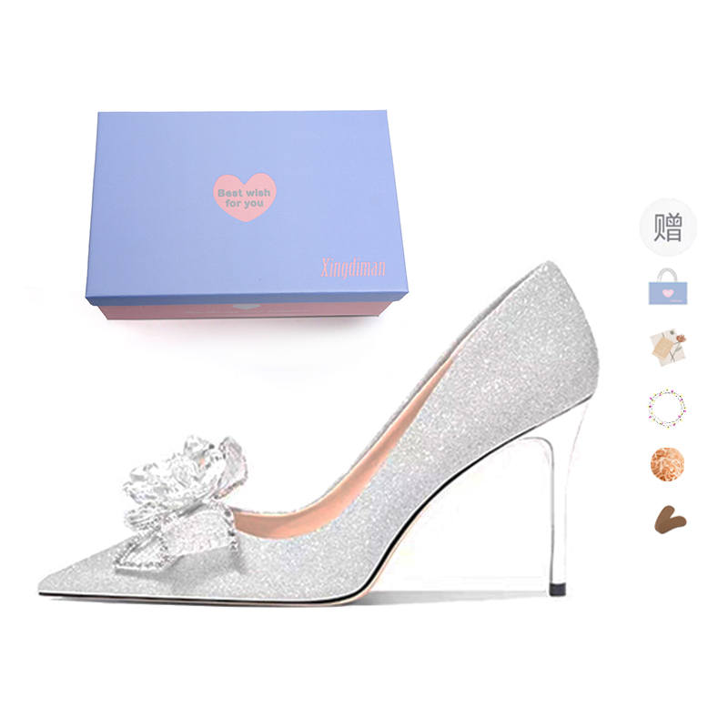 Xingdiman Slim Heel High Heels Women's Silver